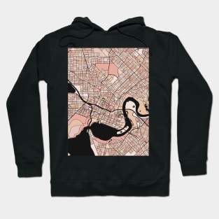 Perth Map Pattern in Soft Pink Pastels Hoodie